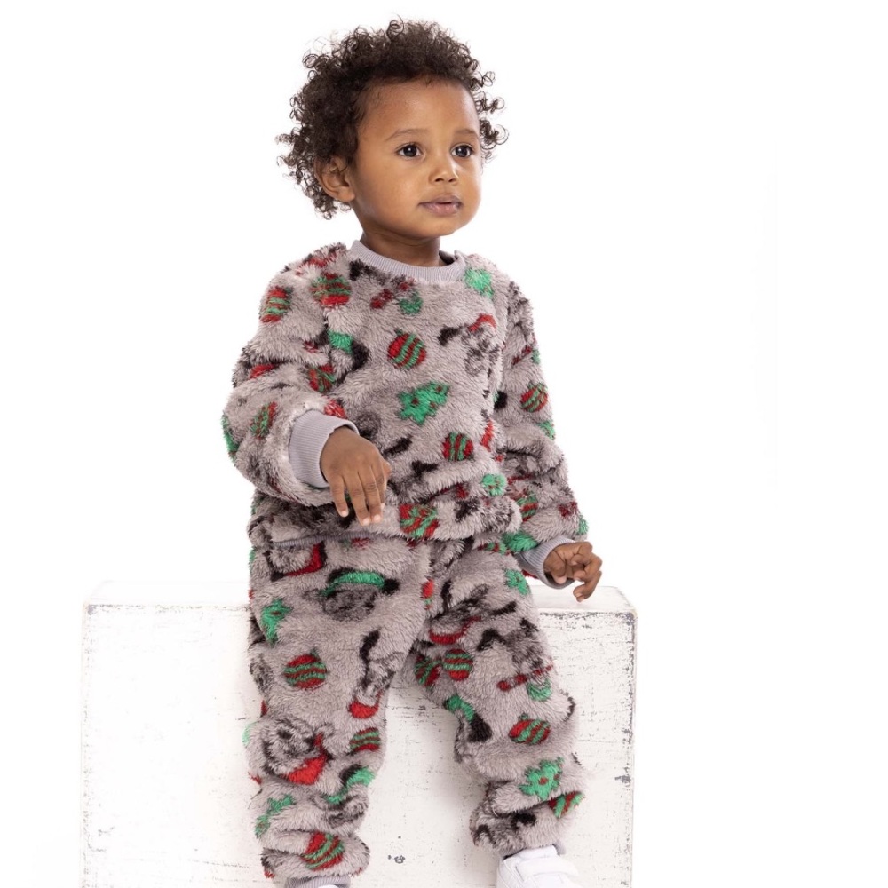 NEW Disney Mickey Mouse Christmas Sherpa Top Joggers Outfit Unisex 18 months